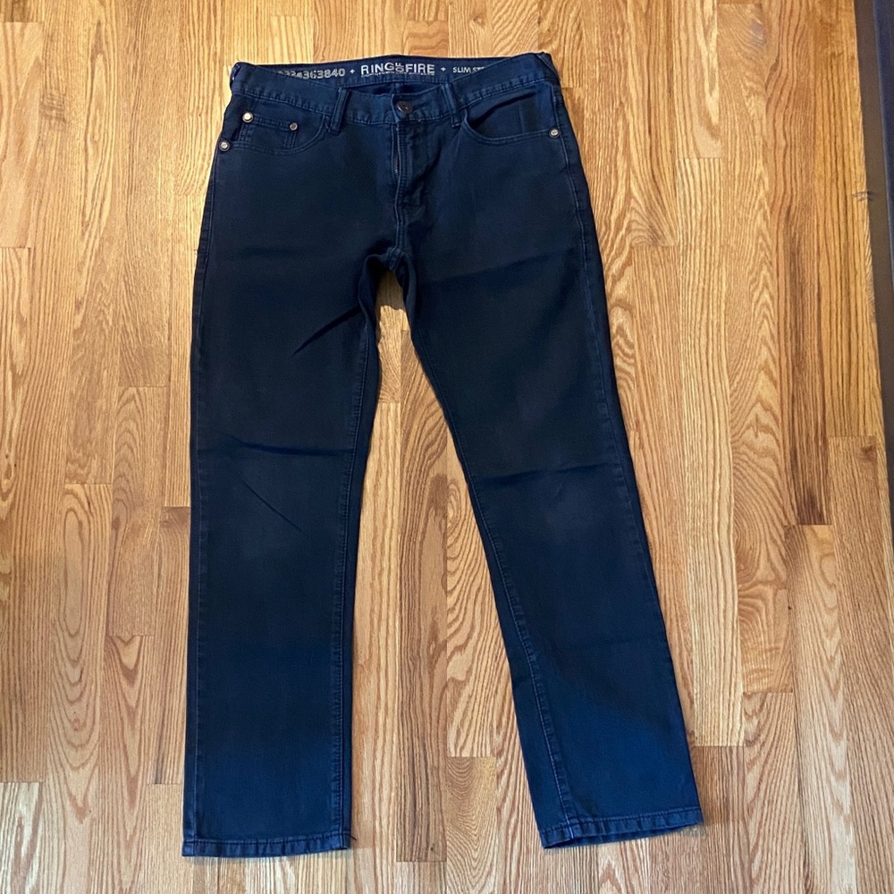 Ring of Fire Navy Slim Straight Jeans